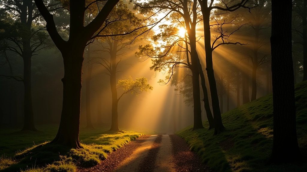Fotografia de paisagem florestal com profundidade